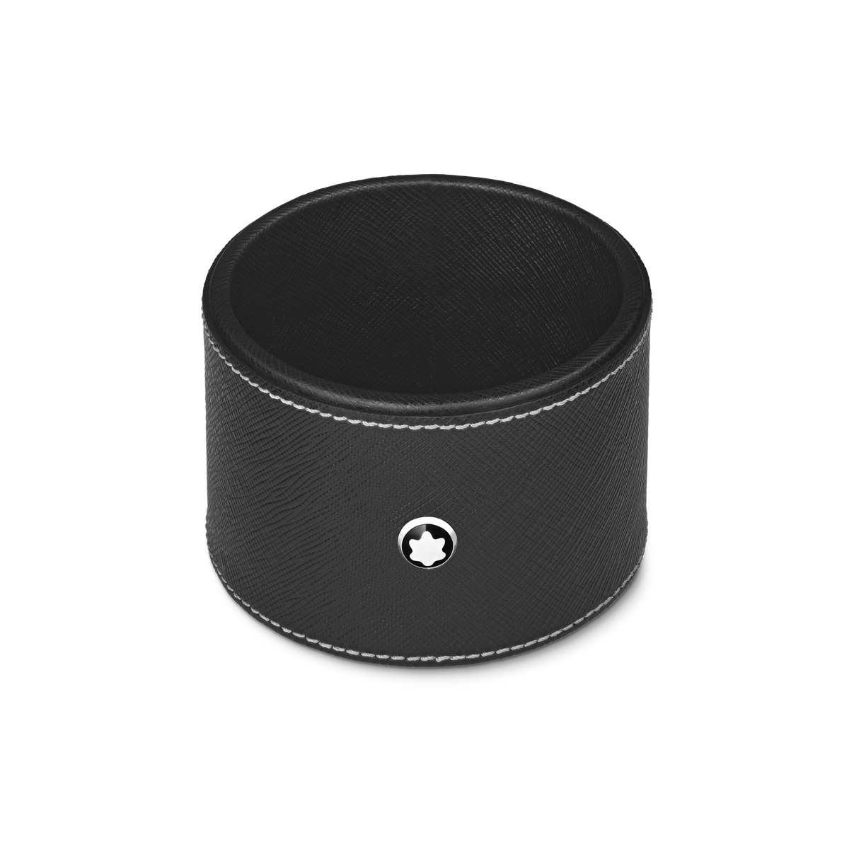 Montblanc, Runde Schreibtischablage aus schwarzem Leder (mittelgroß) - Schreib und Stil