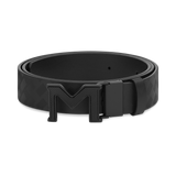 Montblanc, Gürtel, Extreme 3.0, Leder in Schwarz und Glattleder in Schwarz mit M-Schließe, 35 mm, Schwarz
