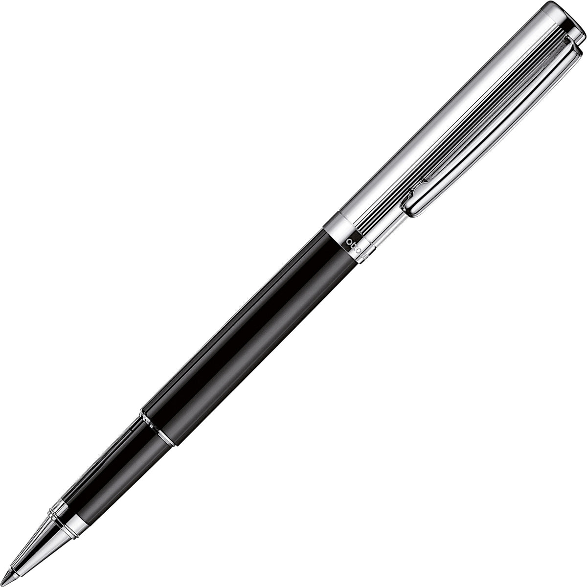 OttoHutt, Rollerball, design01, Faden-Guillochierung, Schwarz Platin - Schreib und Stil