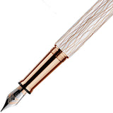 OttoHutt, Füller, design04, Wellen-Guillochierung, Weiß Roségold