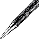 OttoHutt, Kugelschreiber, design04, Wellen-Guillochierung, Schwarz Platin - Schreib und Stil