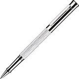 OttoHutt, Rollerball, design04, Wellen-Guillochierung, Weiß Platin