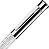 OttoHutt, Rollerball, design04, Wellen-Guillochierung, Weiß Platin