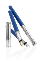 Waldmann, Rollerball, Solon, Linien Design, Nappaleder, Capriblau