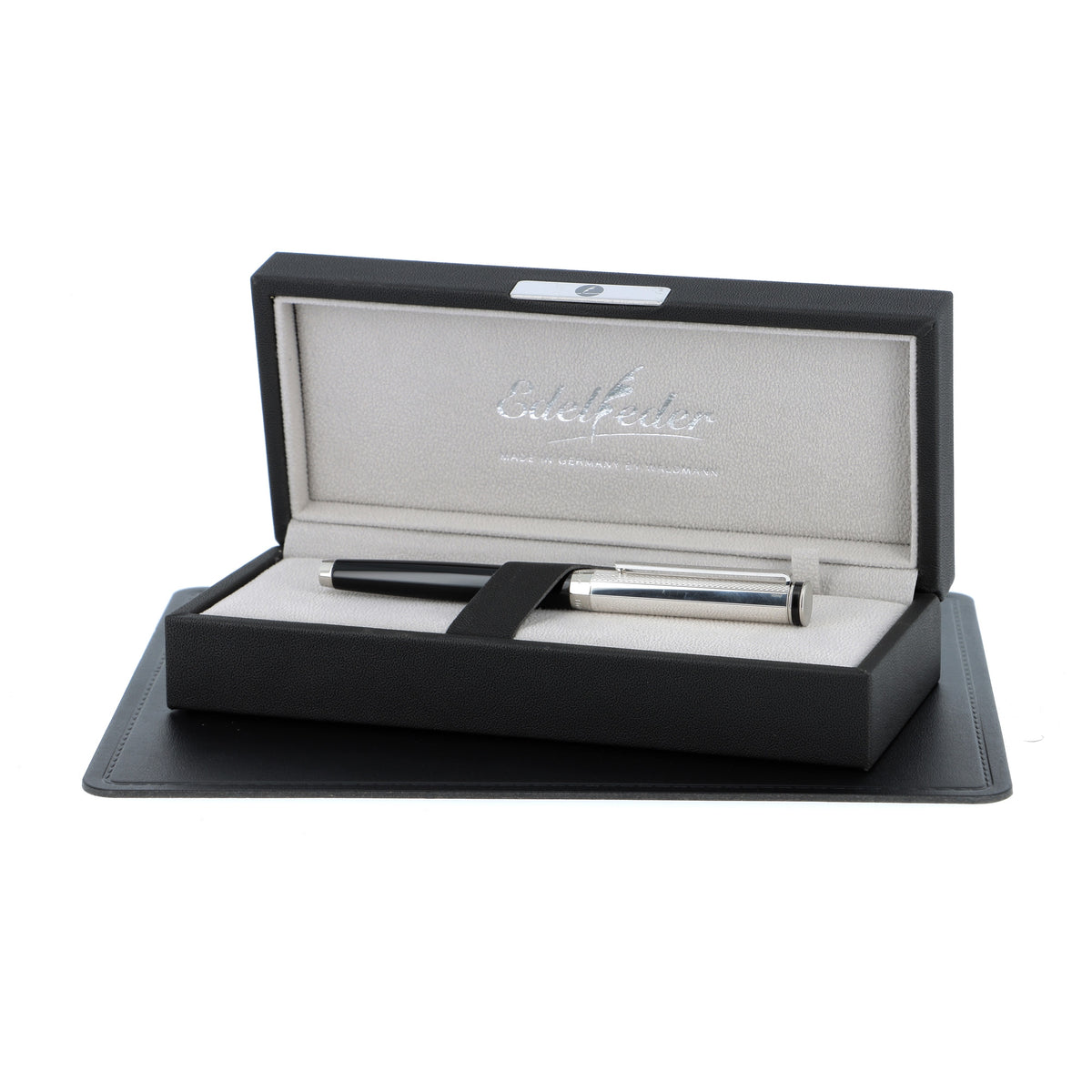 Waldmann, Füller, Edelfeder, Korn Design, Silber Lack Schwarz - Schreib und Stil