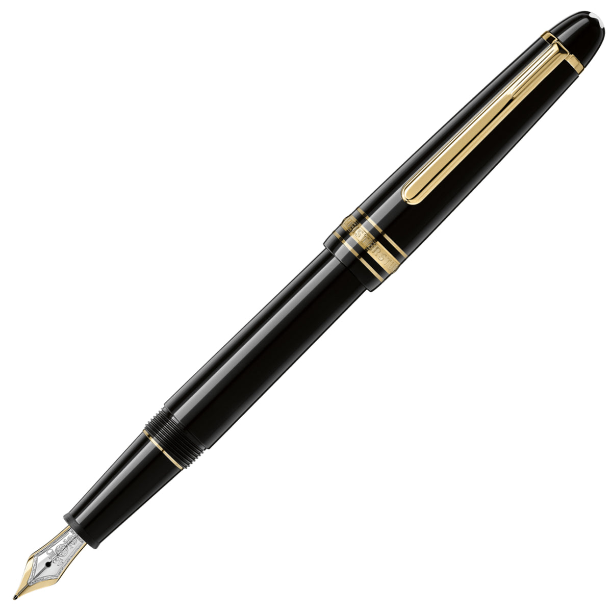 Montblanc, Füller, Meisterstück, Vergoldet, Classique, Schwarz - Schreib und Stil