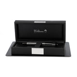 Waldmann, Füller, Concorde, Quadrat-Design, Silber, PVD Schwarz
