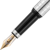 Waldmann, Füller, Concorde, Quadrat-Design, Gold, Silber, PVD Schwarz