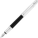 Waldmann, Füller, Pocket, Linien Design, Silber Lack Schwarz - Schreib und Stil