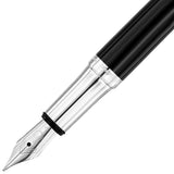 Waldmann, Füller, Pocket, Linien Design, Silber Lack Schwarz - Schreib und Stil