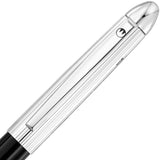 Waldmann, Füller, Pocket, Linien Design, Silber Lack Schwarz - Schreib und Stil