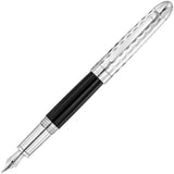 Waldmann, Füller, Précieux, Diamantschnitt, Silber, Lack Schwarz - Schreib und Stil