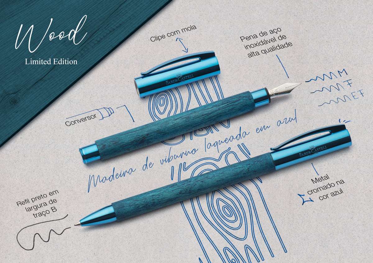 Faber-Castell, Kugelschreiber, Ambition, Blue Wood - Schreib und Stil