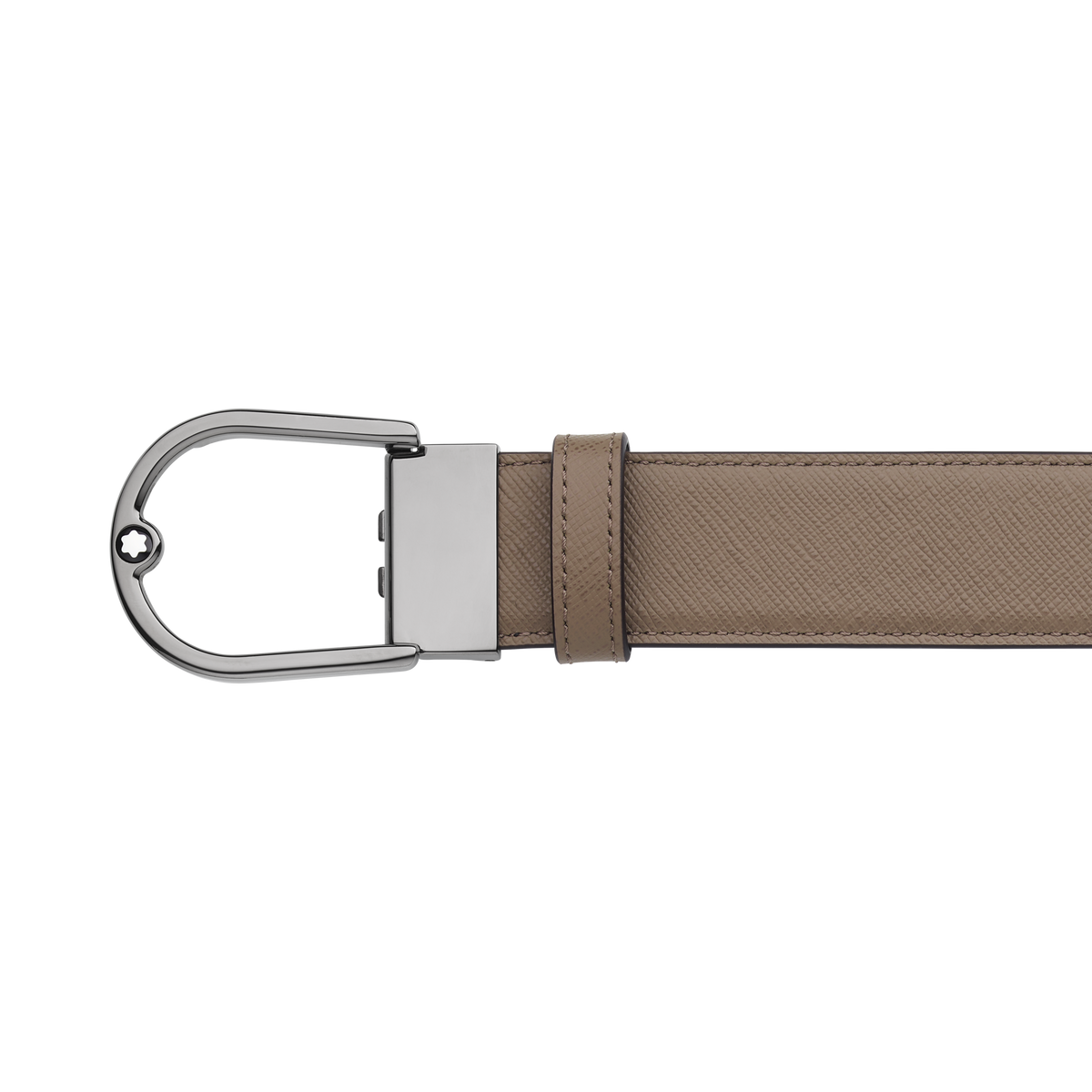 Montblanc, Wendegürtel aus geprägtem Saffianleder in Mastic/Schwarz - Schreib und Stil