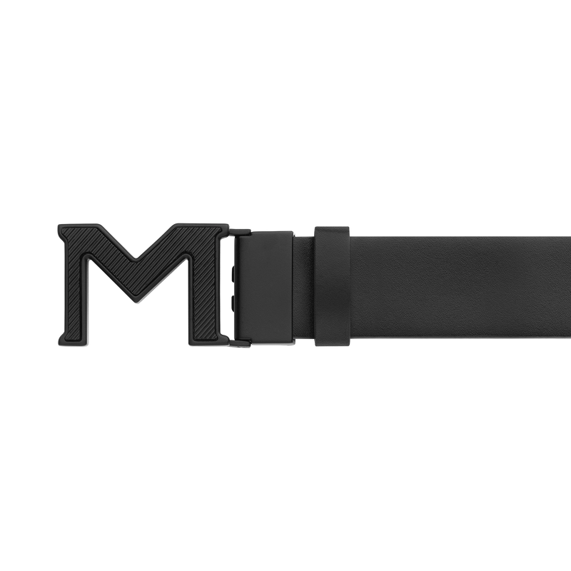 Montblanc, Gürtel, Extreme 3.0, Leder in Schwarz und Glattleder in Schwarz mit M-Schließe, 35 mm, Schwarz