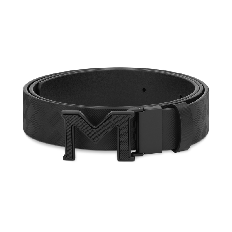Montblanc, Gürtel, Extreme 3.0, Leder in Schwarz und Glattleder in Schwarz mit M-Schließe, 35 mm, Schwarz