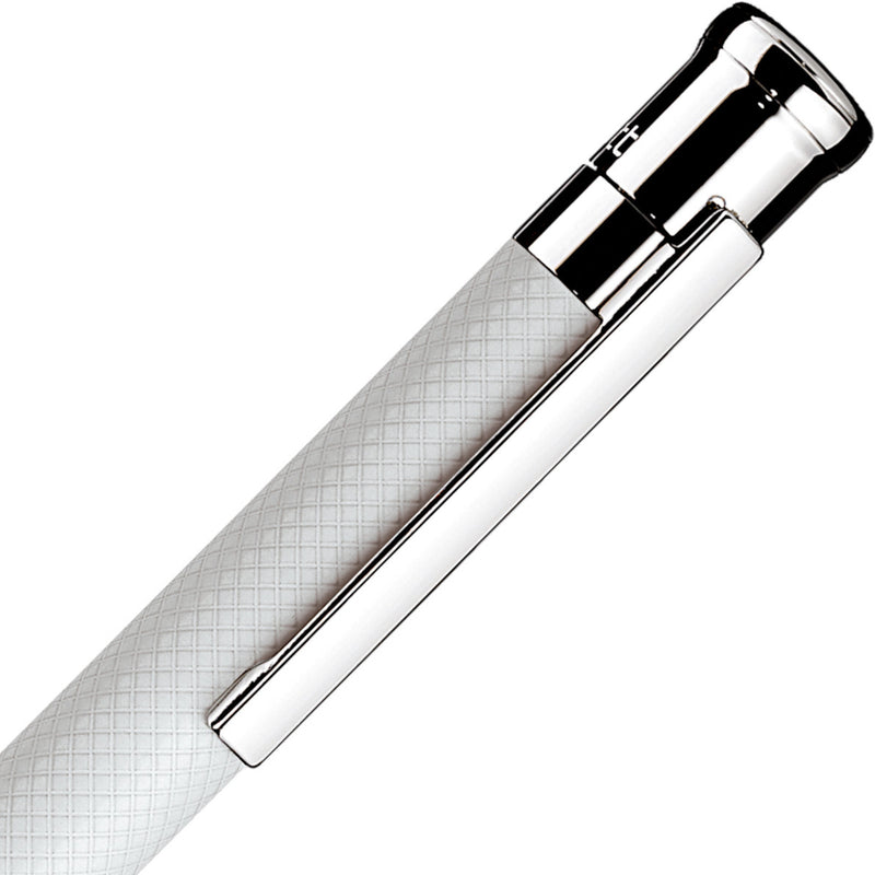 OttoHutt, Kugelschreiber, design04, Karo-Guillochierung, matt Weiß Platin