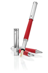 Waldmann, Tintenroller, Solon, Linien Design, Nappaleder, Orientrot