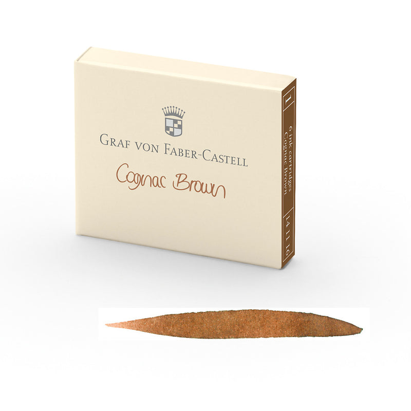 Graf von Faber-Castell, Tintenpatronen, Cognac Brown, 6 Stk.