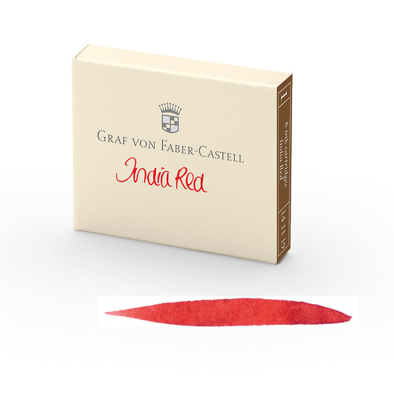 Graf von Faber-Castell, Tintenpatronen, India Red, 6 Stk.