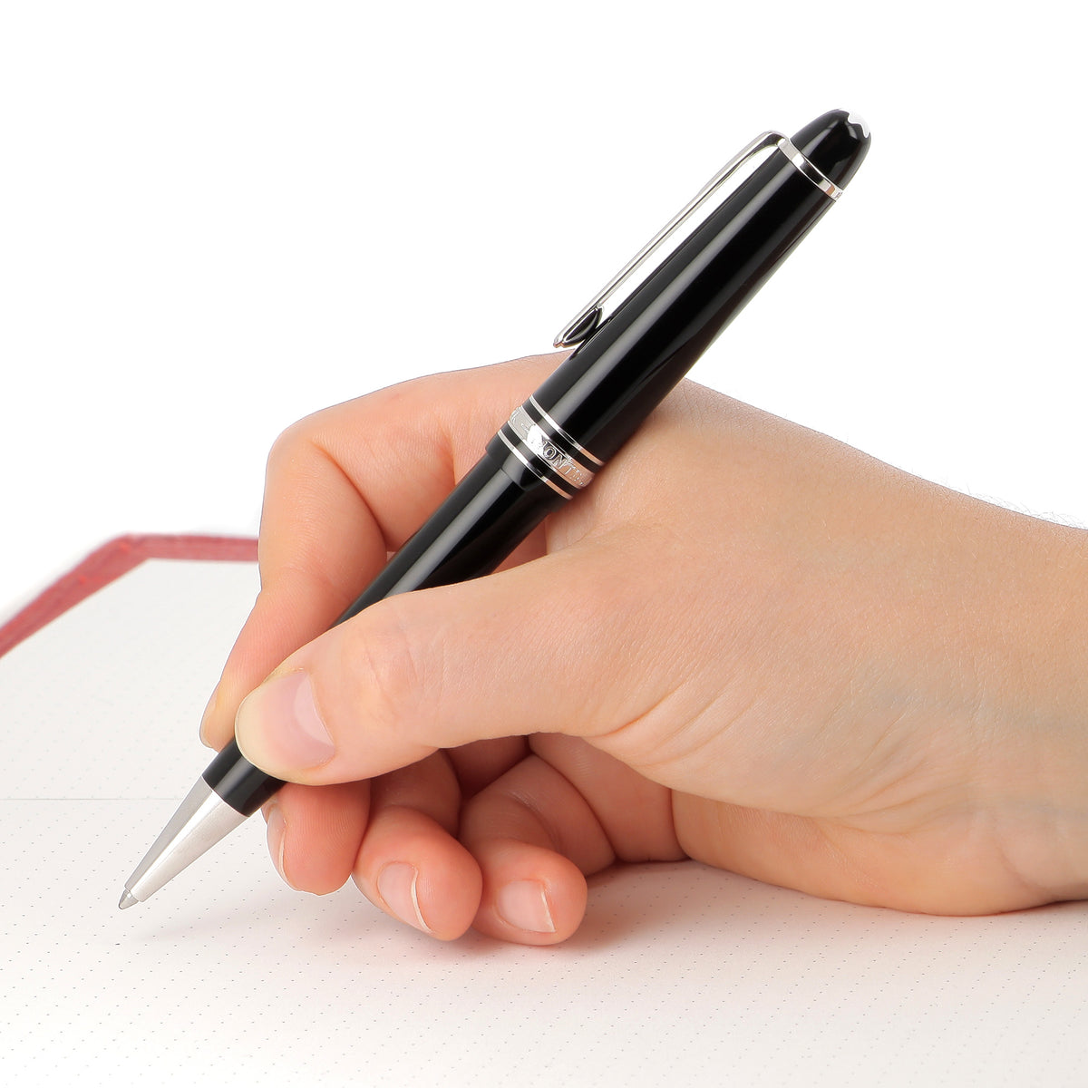 Montblanc, Kugelschreiber, Meisterstück, Platiniert, Midsize, Schwarz - Schreib und Stil