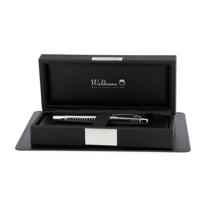 Waldmann, Tintenroller, Concorde, Quadrat Design, Silber