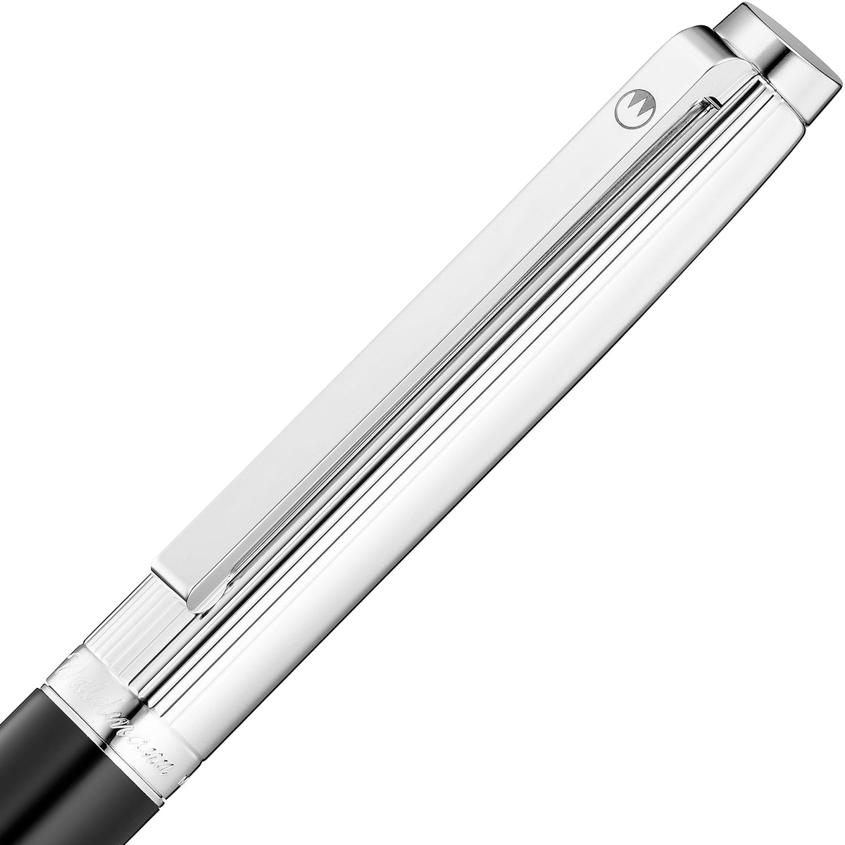 Waldmann, Kugelschreiber, Tuscany, Linien Design, Silber Lack Schwarz - Schreib und Stil